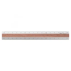 Aluminium and Wood Ruler 15cm Dark Brown