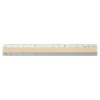 Aluminium and Wood Ruler 15cm Silver/Light Brown