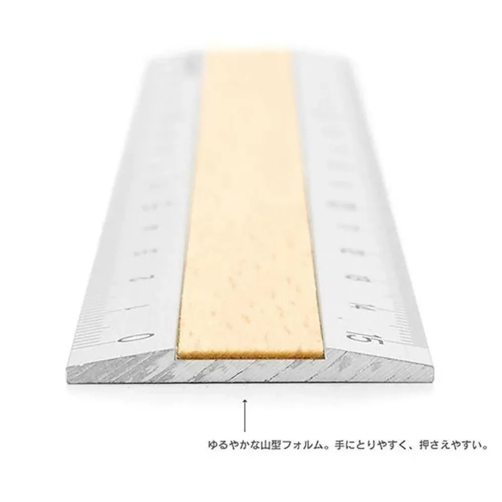 Aluminium and Wood Ruler 15cm Silver/Light Brown