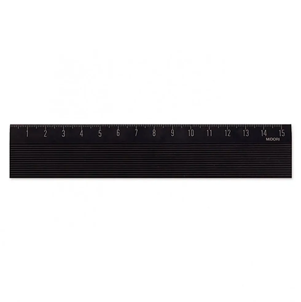 Aluminum Ruler 15cm Non-Slip Black