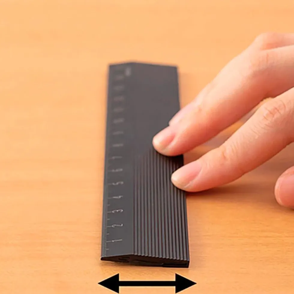 Aluminum Ruler 15cm Non-Slip Black