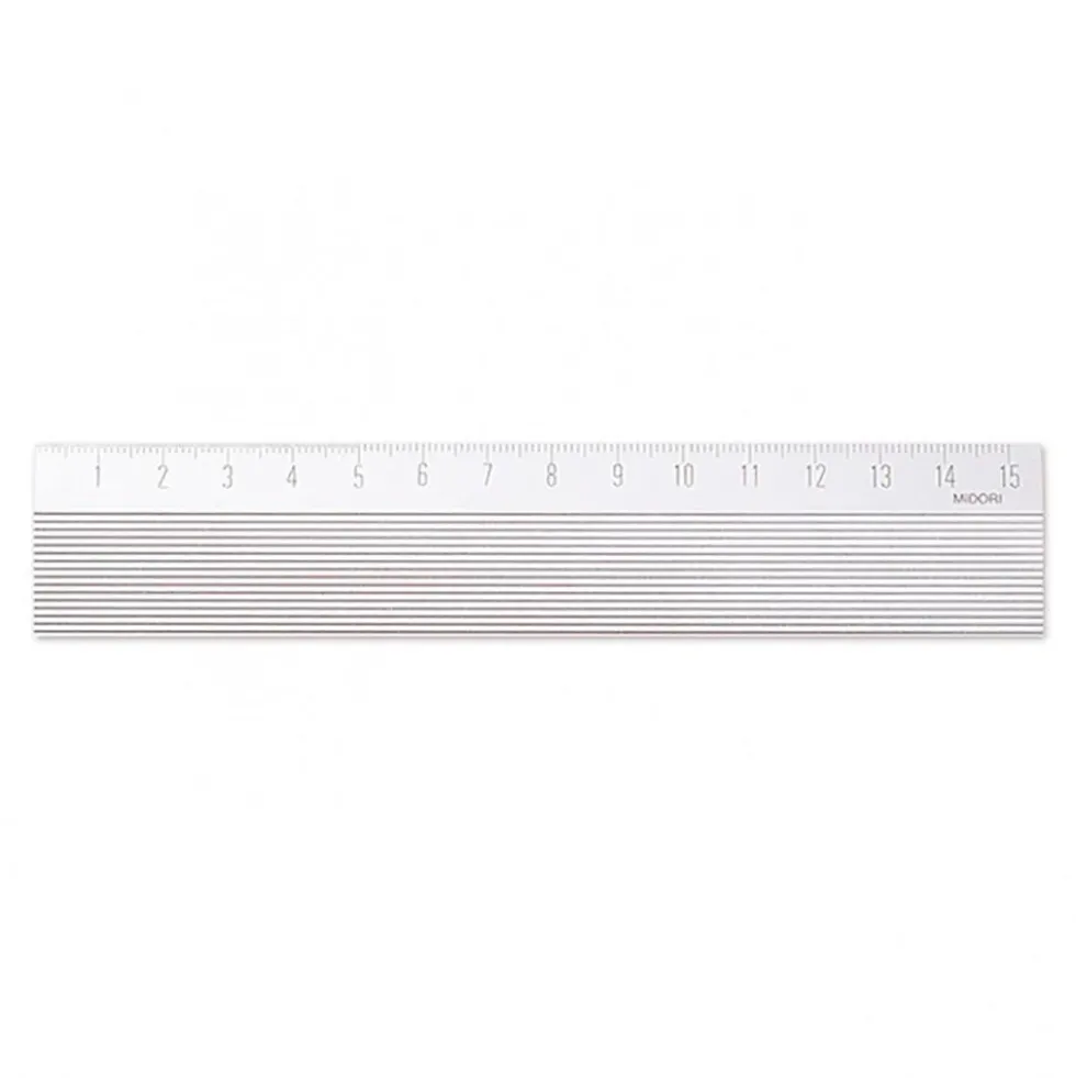 Aluminum Ruler 15cm Non-Slip Silver