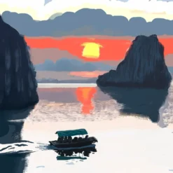 Amanecer en Bai Tu Long Giclée Print