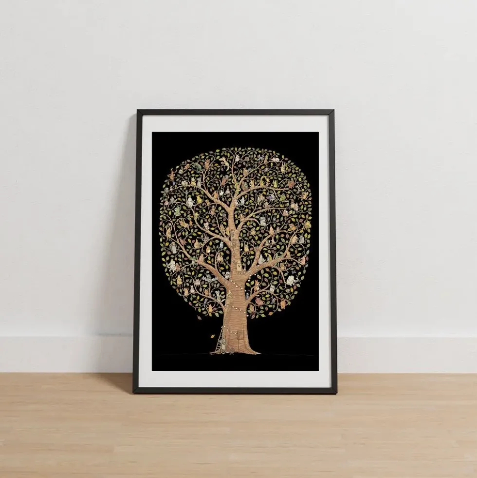 Animal Tree Giclée Print A4