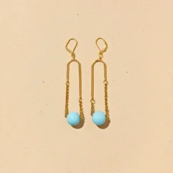 Arc Mono Blue Earrings