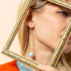 Arc Mono Blue Earrings
