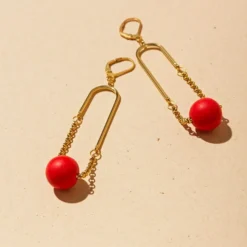 Arc Mono Red Earrings