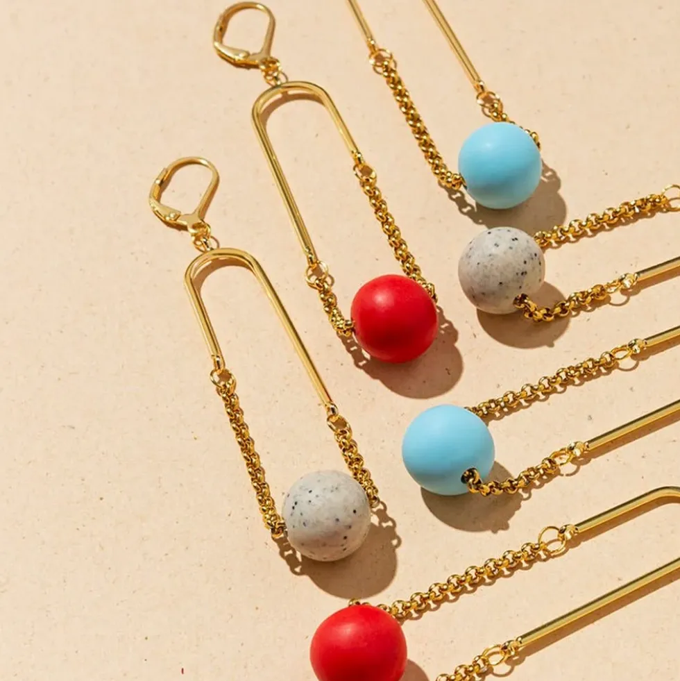 Arc Mono Red Earrings