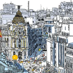 Banco de España - Gran Vía Giclée Print