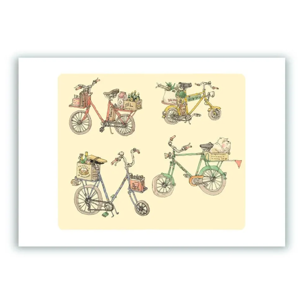 Bicycles Giclée Print A5