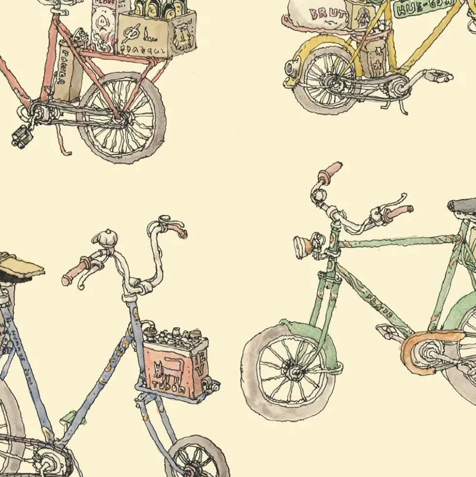 Bicycles Giclée Print A5