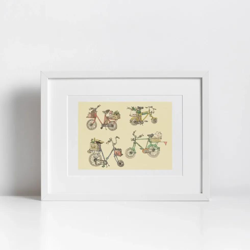 Bicycles Giclée Print A5