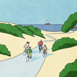 Bike Ride Through the Dunes Giclée Print A4