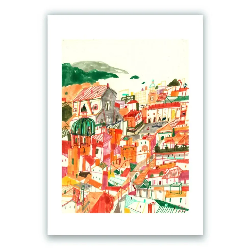 Bologna City Giclée Print A4