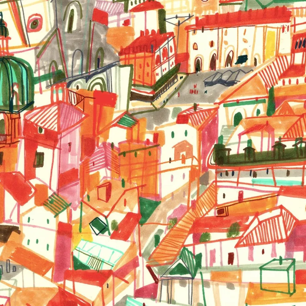 Bologna City Giclée Print A4
