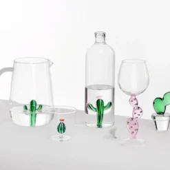 Bottle with Green Cactus Desert Plants
