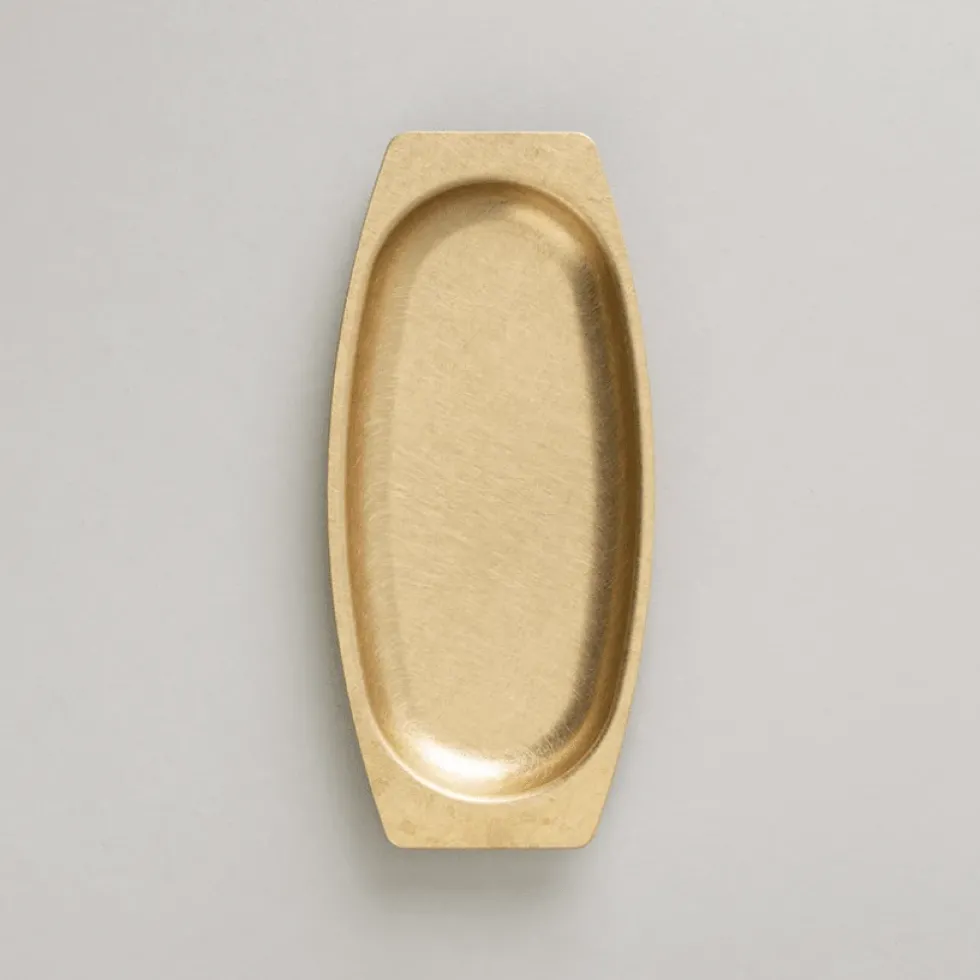 Brass Oval High Tray Solid