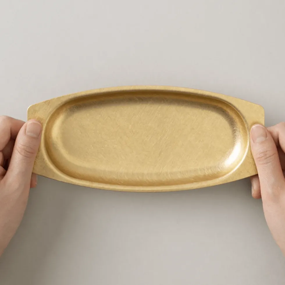 Brass Oval High Tray Solid