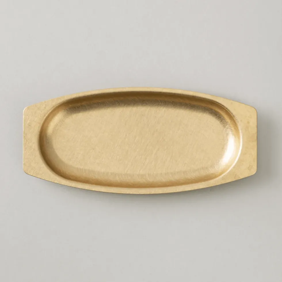 Brass Oval High Tray Solid