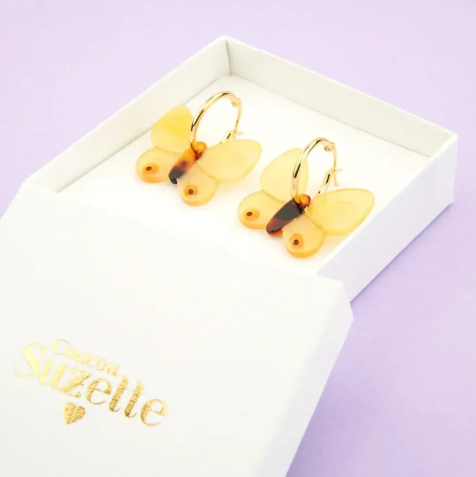 Butterfly Yellow Earrings