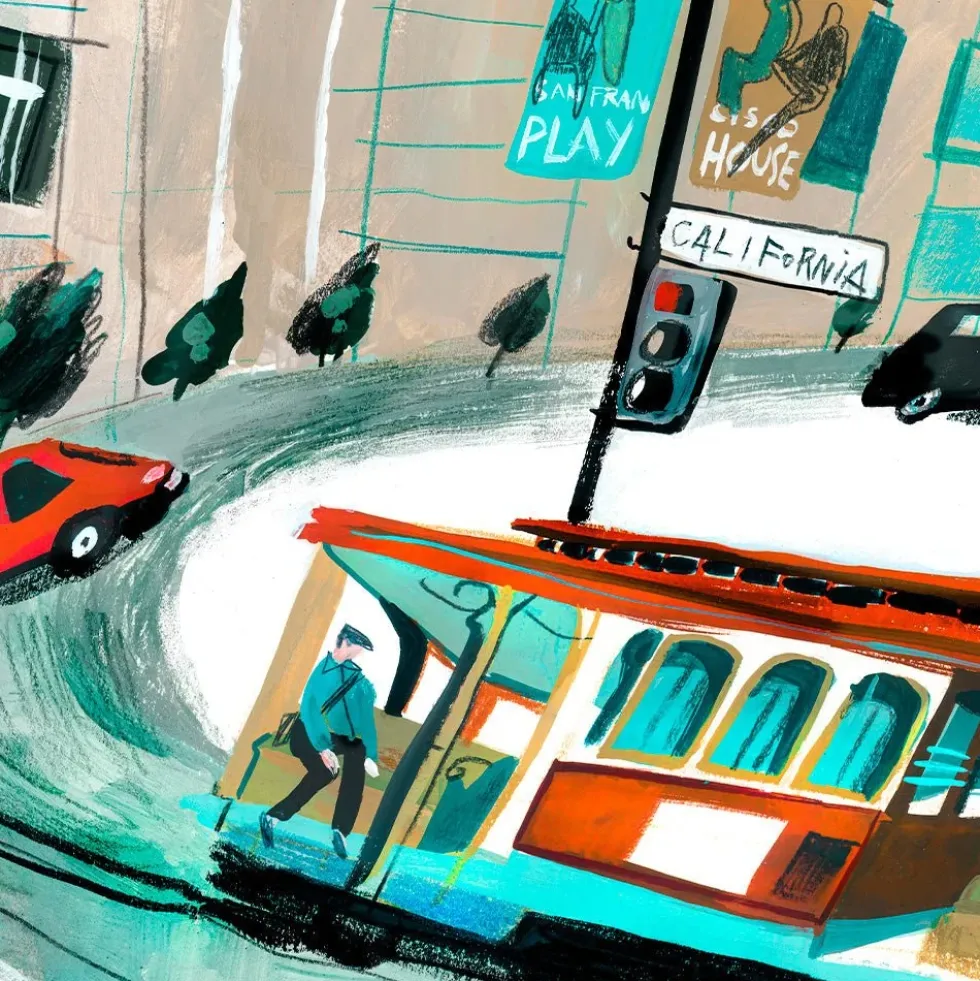 Cablecar San Francisco Giclée Print 47,39x100