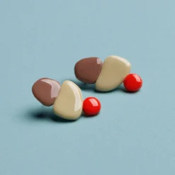 Candy Earrings Brown / Red