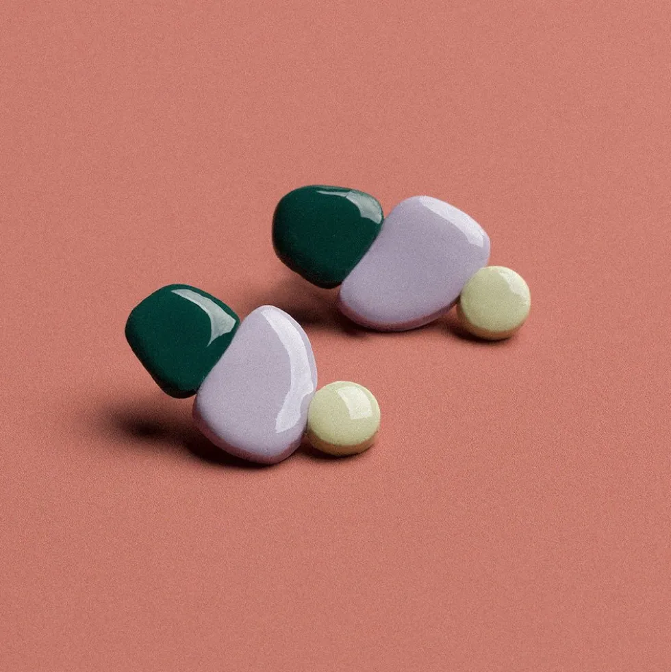 Candy Earrings Green / Blue