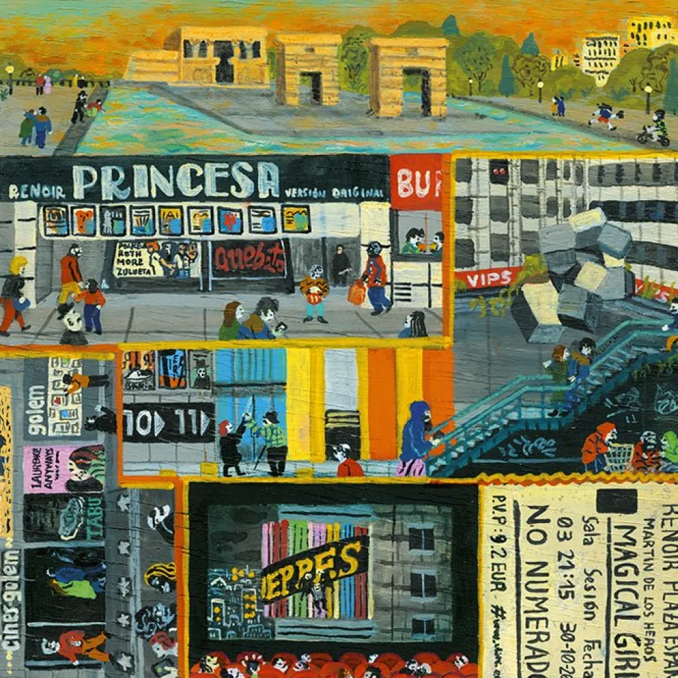 Cines Plaza de España Giclée Print A4
