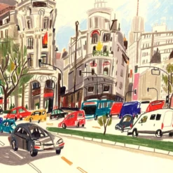 Cruce de las Calles Alcalá y Gran Vía Giclée Print