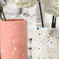 Cylindric Vase - Pink White