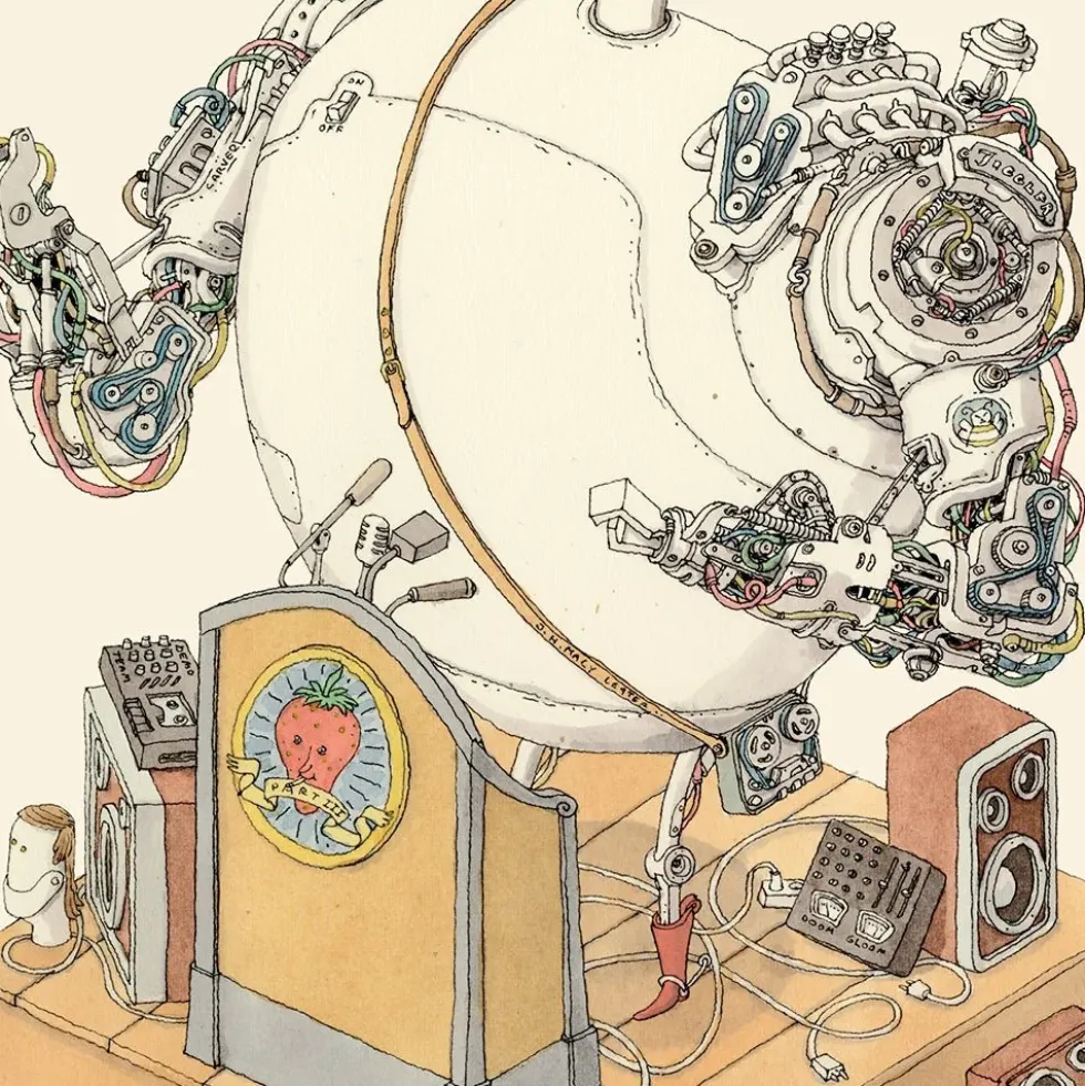 DGD Robot Conference Giclée Print 22x22