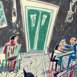 Dinner, Wine and Carpets Giclée Print A4