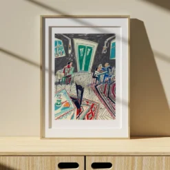 Dinner, Wine and Carpets Giclée Print A4