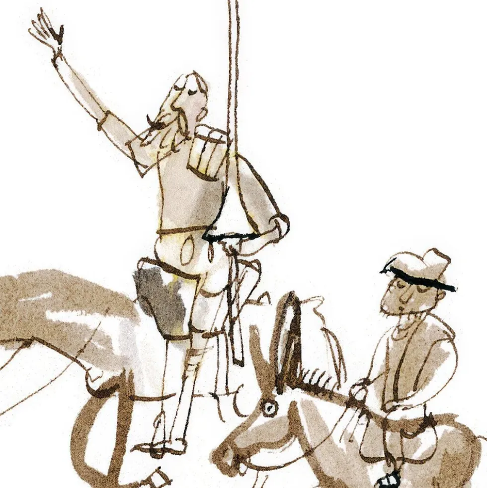 Don Quijote y Sancho Panza Giclée Print