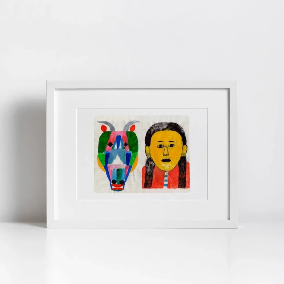 Dos Cabezas Giclée Print A4