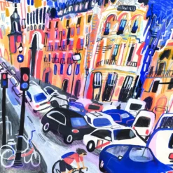 Edificio Metrópolis Blue Giclée Print