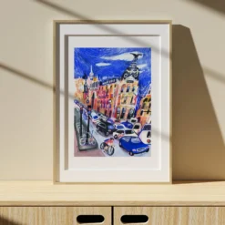 Edificio Metrópolis Blue Giclée Print