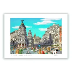 El Capitán Haddock Visita Madrid Giclée Print A4