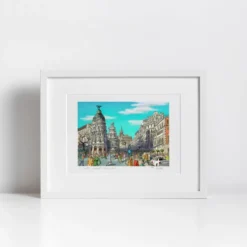 El Capitán Haddock Visita Madrid Giclée Print A4