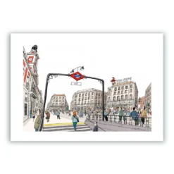 Estación de Sol (La Puerta del Sol - Plaza) Giclée Print