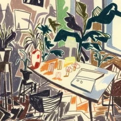Evening at Studio Giclée Print A4