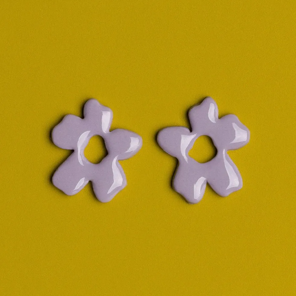 Floral Earrings Lavander