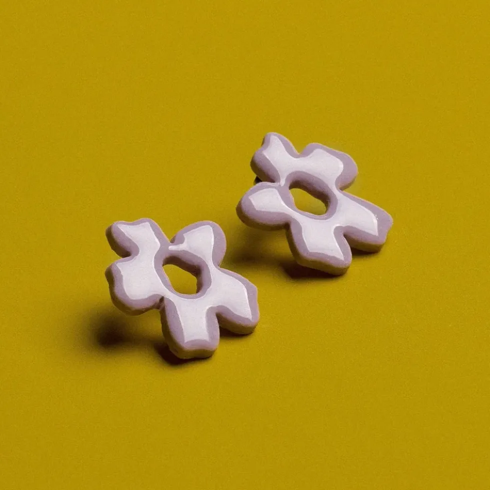 Floral Earrings Lavander