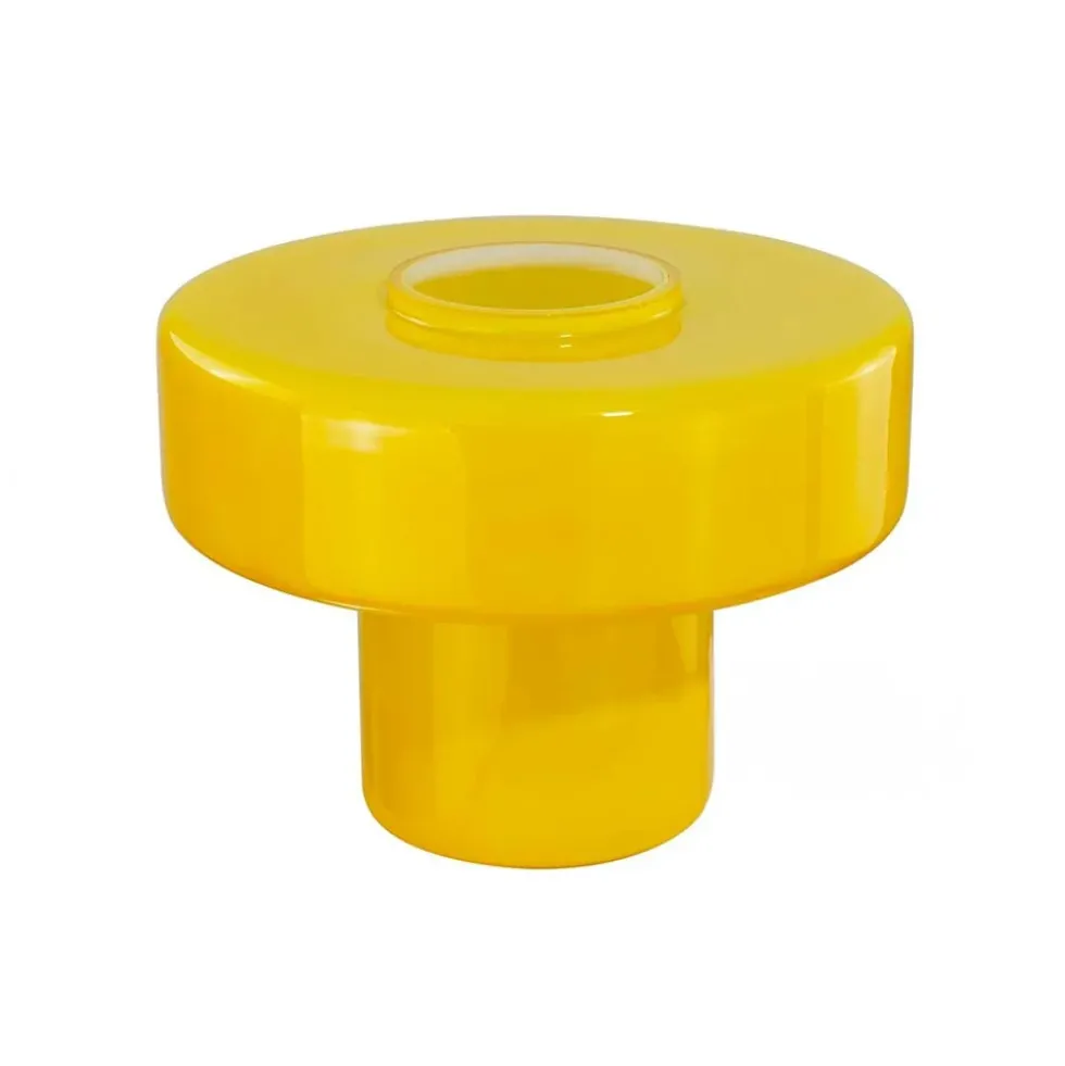 Foza Table Lamp with Colored Glass and Retro Style - Yellow