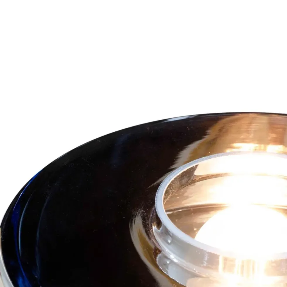 Foza Table Lamp with Colored Glass and Retro Style - Chrome