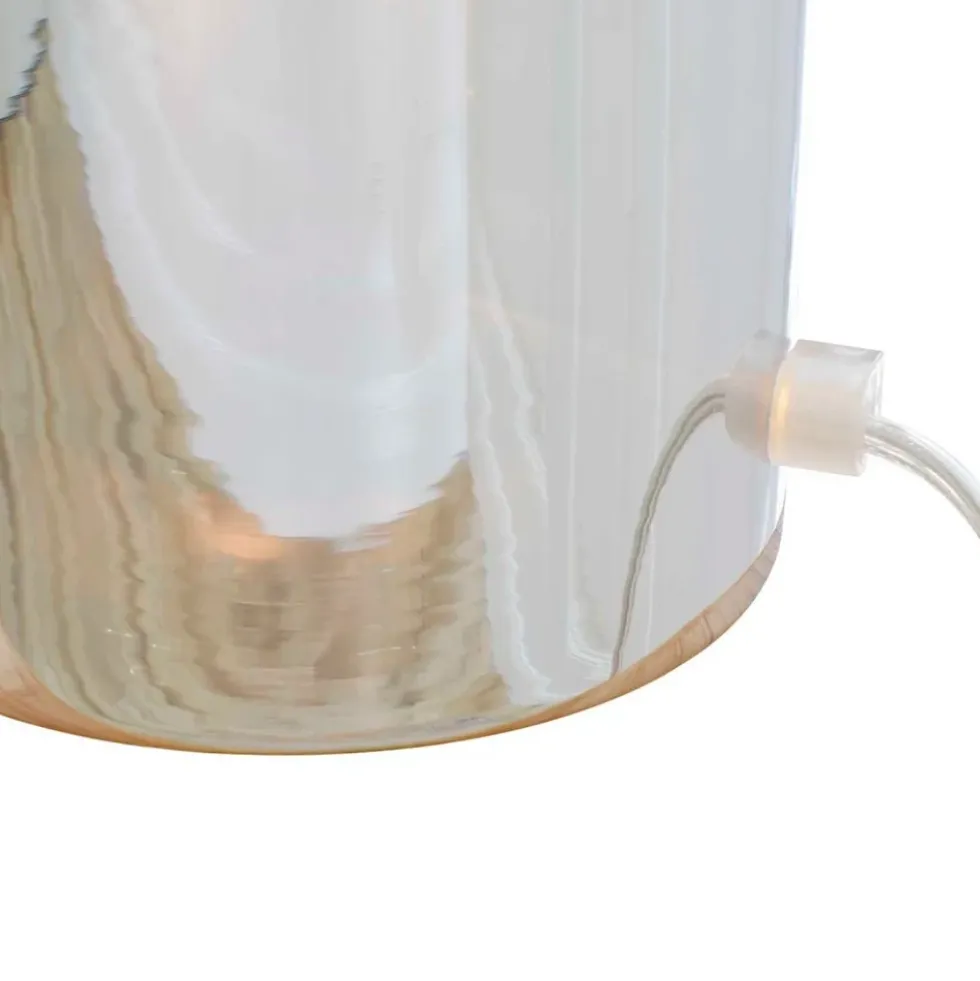 Foza Table Lamp with Colored Glass and Retro Style - Chrome