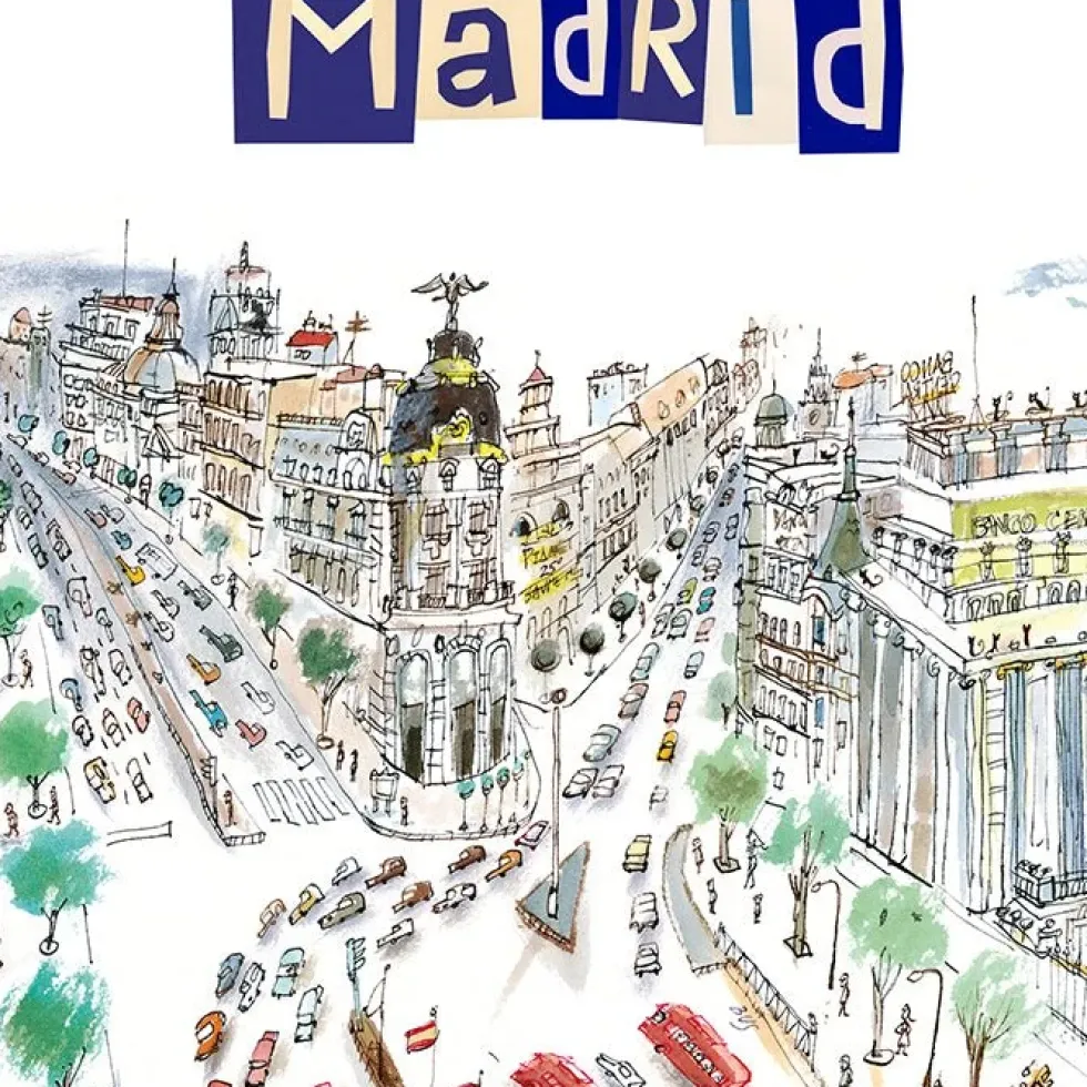 Gran Vía, edificio Metrópolis Letras Giclée Print