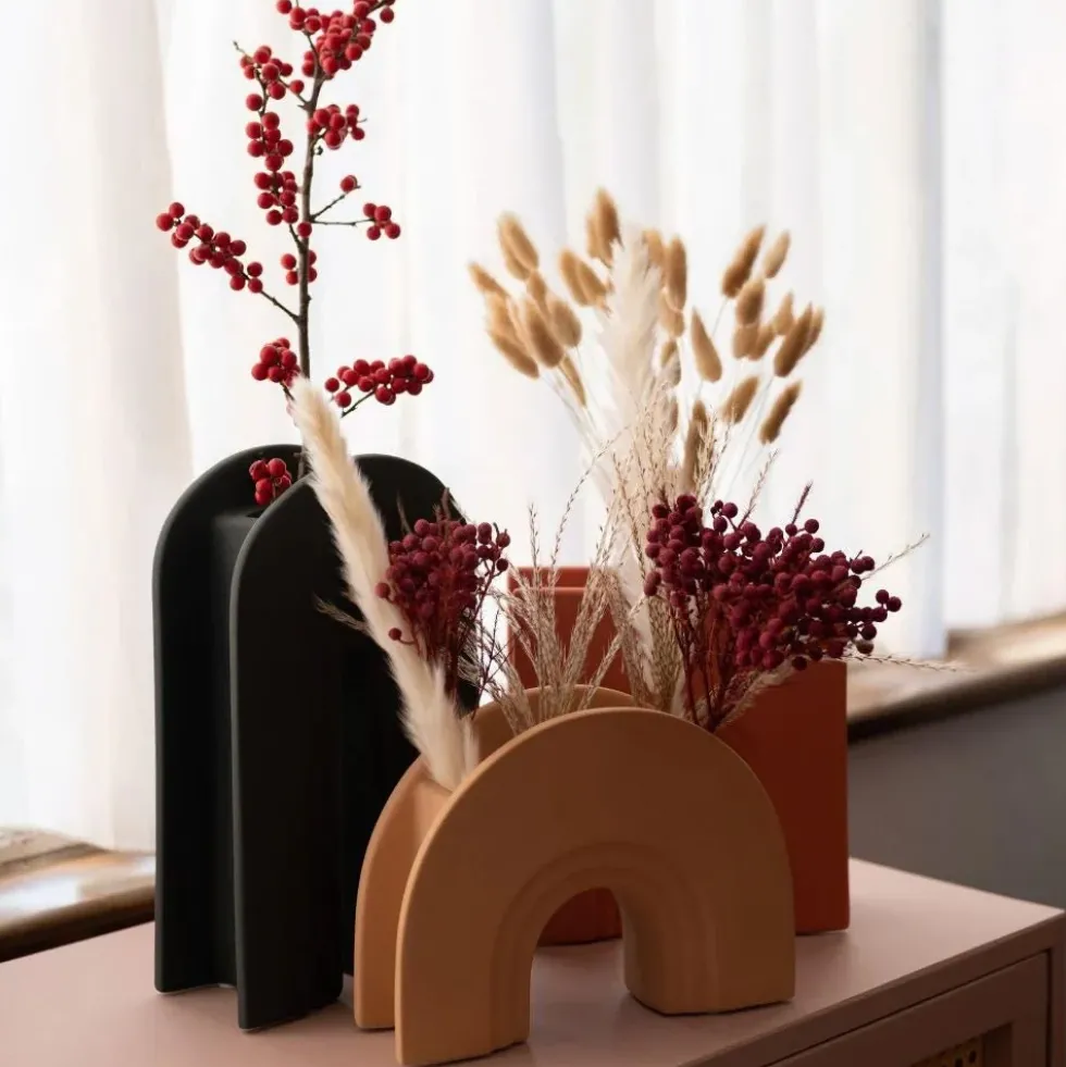 Handmade Nordic Beige Vases Dodeca