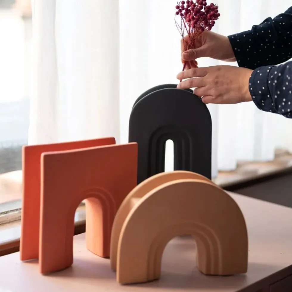 Handmade Nordic Beige Vases Dodeca