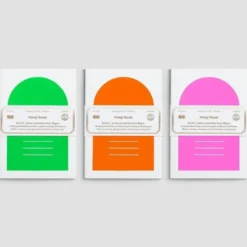 Hanji Book Passport 3pcs/set Neon Pink
